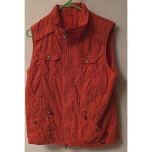 CECIL Women’s XL Orange Vest Full Zip Casual Outdoor Lightweight Jacket Pockets